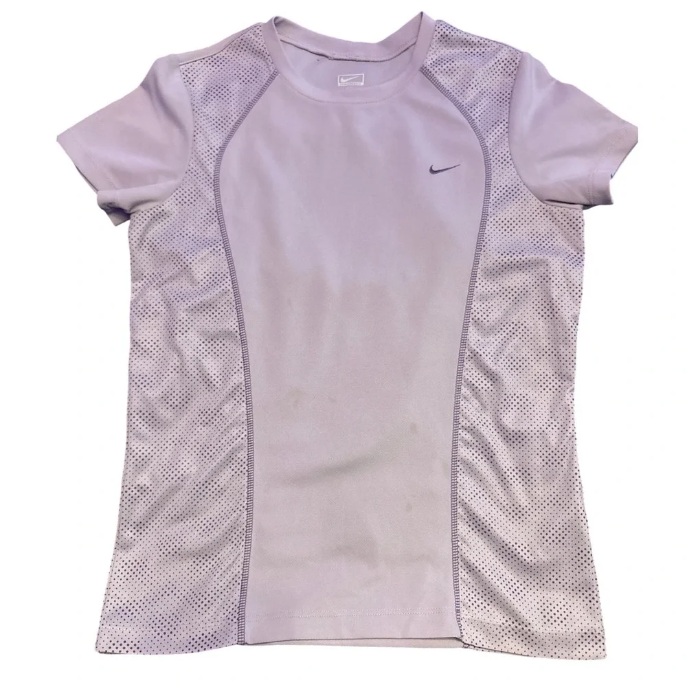 Nike Women's Lavender Performance Mesh Panel Athletic Shirt, Size Medium